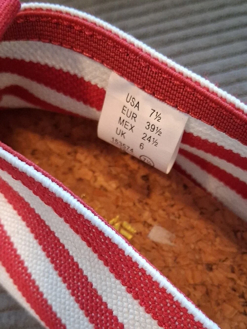 American Eagle By Payless Red and White Striped Flats